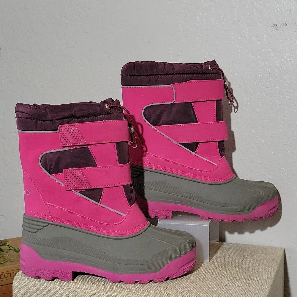 LANDS END Girls 4 Pink Winter Snow Boots